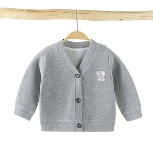 Soft Cotton Button up Jersey Light Sweater with Elephant logo